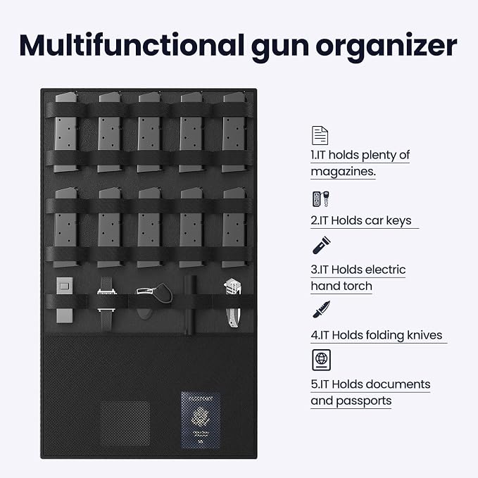 Grimtron 48LB Biometric 4 Pistols Safe with Fingerprint Lock, 3-8 Digit PIN | 2-in-1 Storage for 4 Pistols & Valuables, 3.46 Cu Ft Capacity, 30 Fingerprints, All-Metal Knob, Silent Mode & Type-C Power