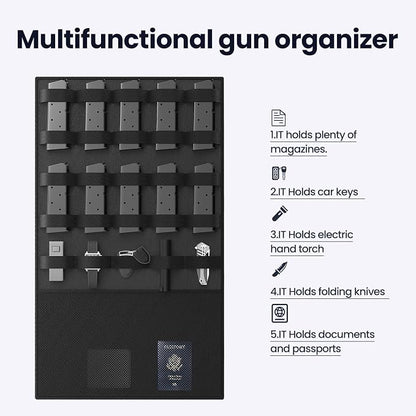 Grimtron 48LB Biometric 4 Pistols Safe with Fingerprint Lock, 3-8 Digit PIN | 2-in-1 Storage for 4 Pistols & Valuables, 3.46 Cu Ft Capacity, 30 Fingerprints, All-Metal Knob, Silent Mode & Type-C Power