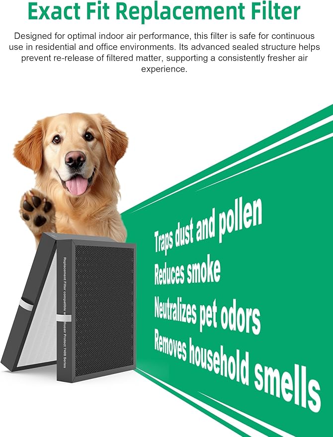7700 Smart Filter Replacement Compatible with Blueair 7710i, 7770i, 7740i, and 7775i Air Purifiers, Integrated Premium Filter with Activated Carbon and Pre-Filter, 1-Pack