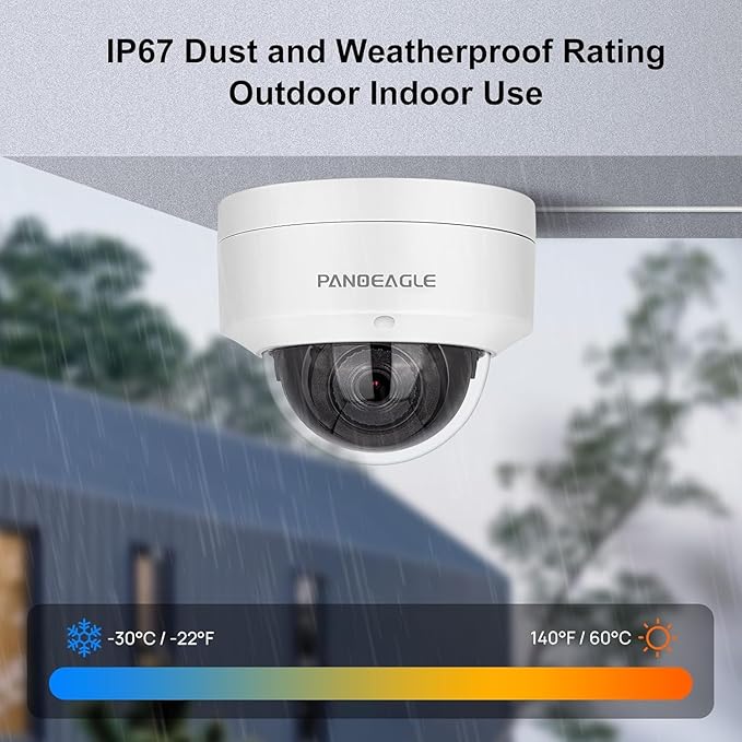 8MP 4K PoE IP Camera Outdoor,Dome Camera with Human/Vehicle Detection,Built-in Mic, 2.8mm Len F1.6 Large Aperture, Security Camera with 100ft EXIR 2.0 Night Vision, IK10/IP66, Blue Iris,NDAA Compliant