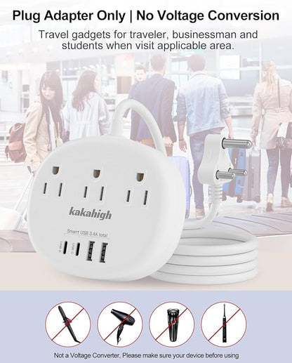 South Africa Plug Adapter, South Africa Extension Cord 3FT