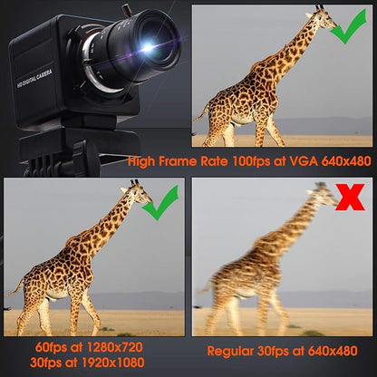 SVPRO USB Camera with Zoom 2.8-12mm Varifocal Lens Webcam CMOS OV2710 High Frame Rate 100fps USB with Camera Full HD 1080P Mini Camera UVC Compliant for Laptop/Desktop,Drive Free Web Camera