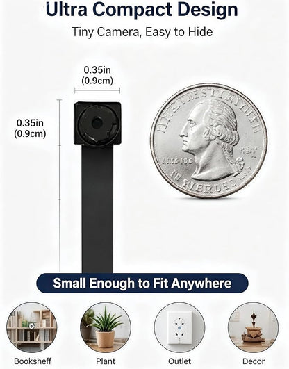 4K Mini WiFi Camera DIY Module, Dual-Band 2.4G/5G Wireless Security Camera, Tiny Nanny Cam with Motion Detection, Remote Viewing, SD Card Storage for Home, Pet, Office Monitoring