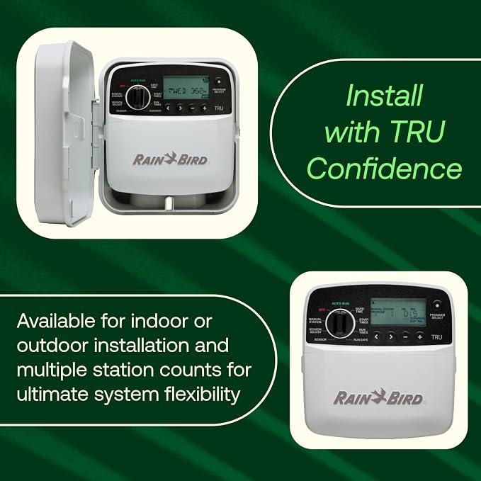 Rain Bird TRU8O Program-Based Indoor/Outdoor Irrigation Controller/Timer, WiFi Ready, 8-Zone/Station