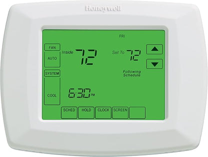 Honeywell RTH8500D 7-Day Touchscreen Programmable Thermostat, "C" Wire Required, White, 1Package (Thermostat) (RTH8500D1013/E1)