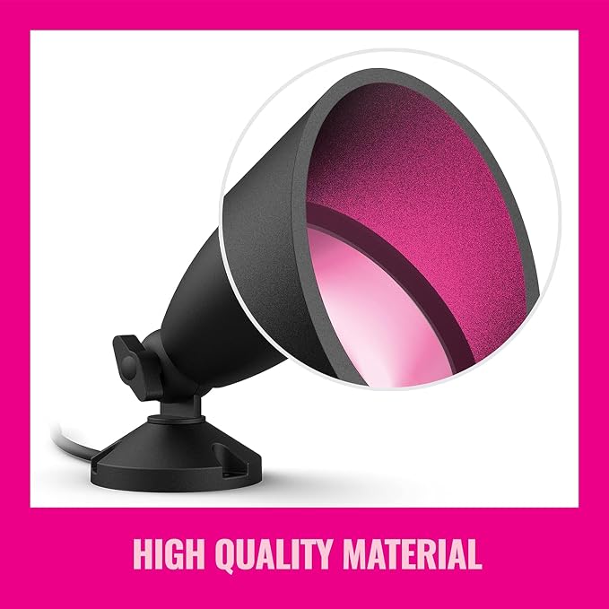WiZ Connected LED Color Changing Outdoor Spotlight Extension - Starter Kit Required - Weatherproof - Control with WiZ App - Works with Google Home, Alexa, and Siri Shortcuts - 2 Pack