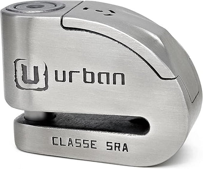 URBAN UR14S Approved Motorcycle Disc Lock with Smart Alarm | 120dB, LED, Warning, A+ Sensitivity, X2 ON | SRA & Sold Secure Gold Tested Anti-Theft for Motorbike | 14mm Double Locking, Stainless Steel