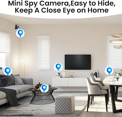 Funstorm Security Camera, 2K WiFi Indoor Camera with 64G SD Card, 100 Days Standby Battery Life, Clear Night Vision, AI Motion Detection, Real-Time Record Security Wireless Surveillance Camera