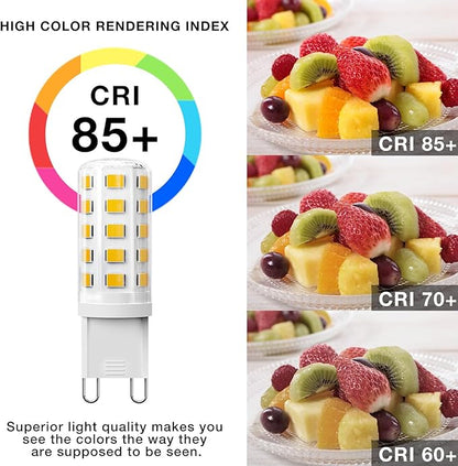 DAYBEETER 24 Pack Dimmable G9 LED Bulb 4W (40 Watt Equivalent), 3000K Soft Warm White, G9 Halogen Bulb,T4 G9 Bi-pin Base Light Bulbs for Chandelier,120V 450LM 360 Beam Angle No-Flicker G9 Bulb