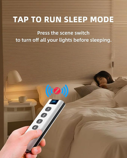 Zigbee3.0 Smart Button, Smart Controller with 4-Way Remote Control Button Switch ZigBee Remote, Need Zigbee Hub Work with Tuya Smart
