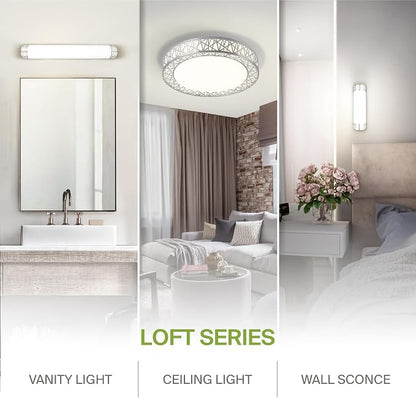 ASD 12 Inch LED Flush Mount Ceiling Light Fixture for Bedroom, 20W 1130LM 5CCT 2700K-5000K, Triac Dimmable Lights, Dining, Living Room, Kitchen Lamps, Modern Home Lighting Fixtures, Nickel, ETL