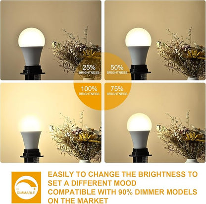 6-Pack 14W LED Dimmable Light Bulbs 100 Watt Equivalent, A19 LED Light bulbs Bright 1500LM LED Bulbs with E26 Standard Medium Base for Kitchen Bedroom Office Indoor, No Flicker, Warm White 3000K