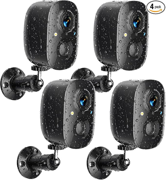Security Cameras Wireless Outdoor 2K WiFi Wireless Cameras Battery Powered for Home Security Indoor,AI Motion Detection,Color Night Vision,Spotlight,Siren Alarm