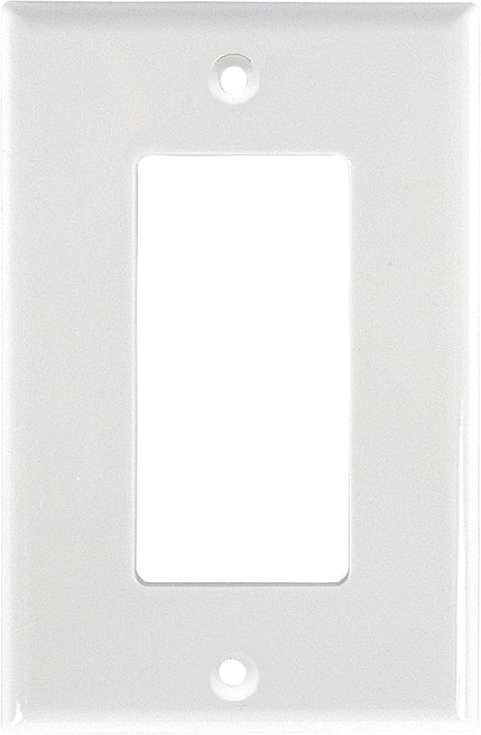 Power Gear Single Rocker Wall Plate Cover, 1 Gang, Light switch cover, 3.1” x 4.9” , Outlet Covers, Screws Included, White, 44745
