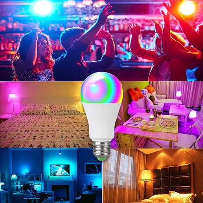 Home Bulbs, Pack of 2, LED Light Bulb AC85-110V 15W E27 RGBW Light Bulb Music Control Multicolor Smart Lamp Household Lamp