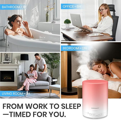 URPOWER 300mL Essential Oil Diffuser Ultrasonic Aromatherapy Diffuser