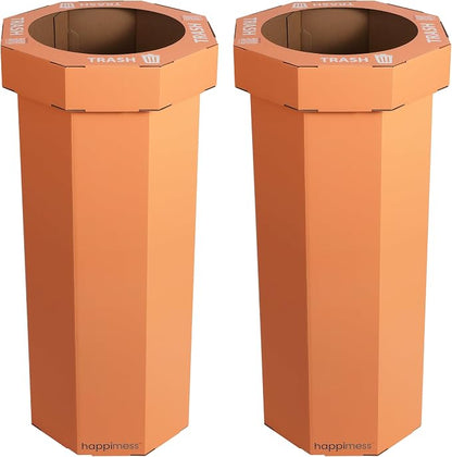 happimess Fleur 25 Gal Trash Can Bin, Carrot Cake, Set of 2