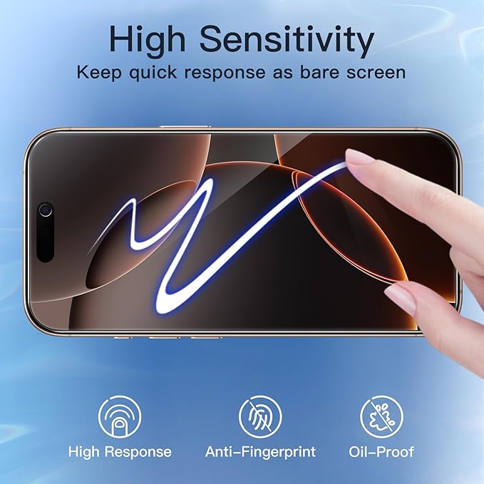 JETech Privacy Screen Protector for iPhone 16 Pro Max 6.9-Inch, Anti-Spy Tempered Glass Film with Easy Installation Tool, 2-Pack