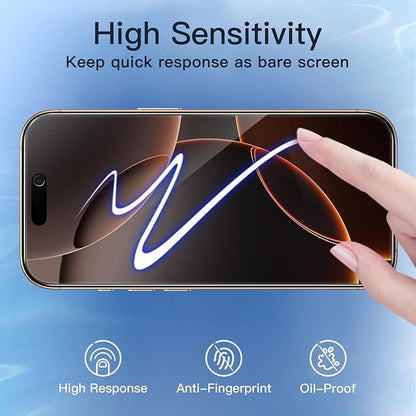 JETech Privacy Screen Protector for iPhone 16 Pro Max 6.9-Inch, Anti-Spy Tempered Glass Film with Easy Installation Tool, 2-Pack