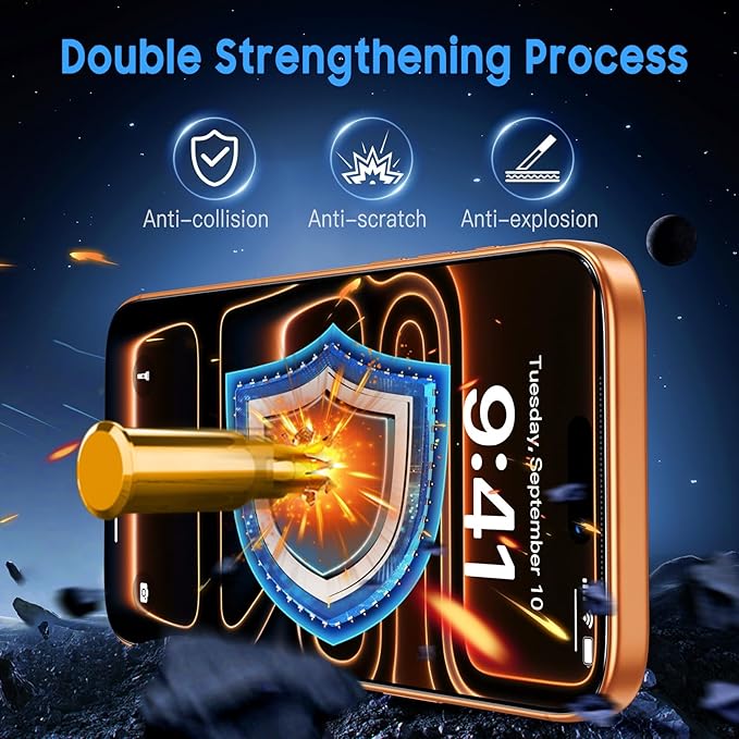 Uyiton Compatible with iPhone 17 Pro Max Matte Screen Protector - Anti-Fingerprint [Easy to Install] Shatterproof Full Coverage Smooth as Silk 9H Tempered Glass Screen Cover, 2 Pack