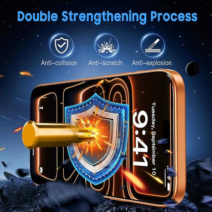Uyiton Compatible with iPhone 17 Pro Max Matte Screen Protector - Anti-Fingerprint [Easy to Install] Shatterproof Full Coverage Smooth as Silk 9H Tempered Glass Screen Cover, 2 Pack