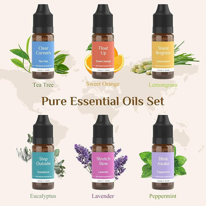 ASAKUKI Essential Oil Diffuser for Home with Top 6 Essential Oil Sets