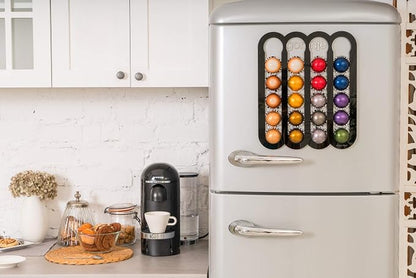 Demi's Home Magnetic Coffee Pod Holder for Nespresso Vertuo Capsules - Suitable to be Mounted on the Fridge (Black)