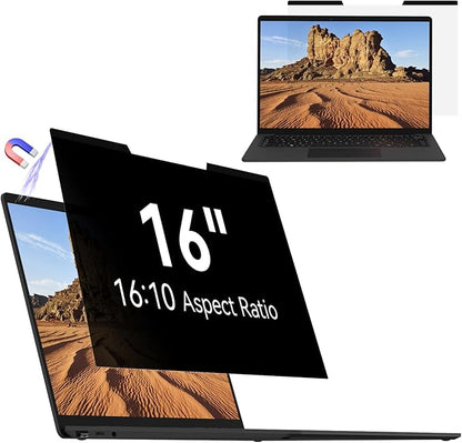 Mamol Magnetic Laptop Privacy Screen 16 inch,16:10 Aspect Removable Anti Glare Protector Blue Light Privacy Screen Filter,Filter Shield Compatible with HP/Dell/Acer/Asus/Samsung/Lenovo/Thinkpad Envy