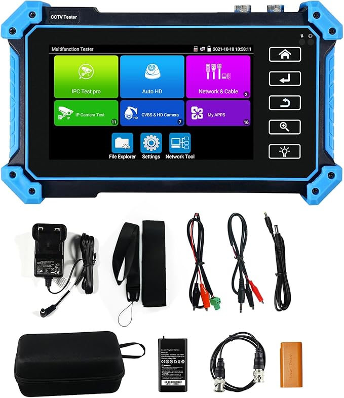 Upgraded 8K IP Camera Tester with PoE, WANLUTECH CCTV Tester CVI TVI AHD SDI Analog Camera Tester 5.4inch Touchscreen RJ45 Cable TDR Tester RS485 HDMI in VGA in (IPC-5200 Plus)