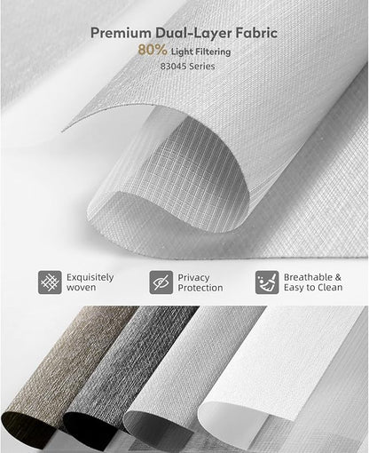 ACMEART Motorized Zebra Blinds,Smart APP & Remote Control Light Filtering Zebra Shades,Compatible with Alexa,Custom Size Electric Window Blinds for Home Office (Luxury Light Grey)