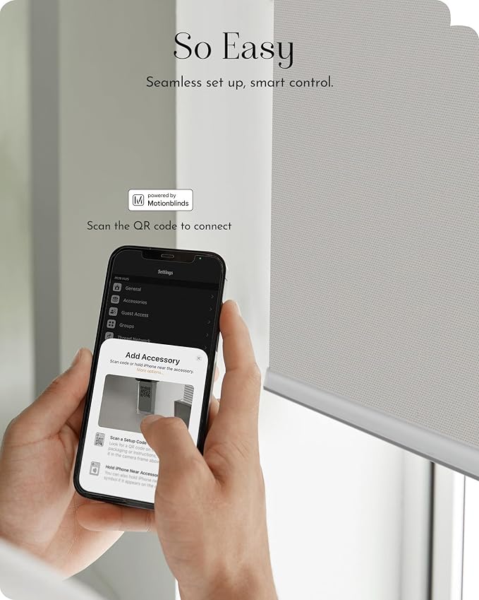 Graywind Smart Roller Shades 100% Blackout Window Blinds with APP Control Customized Automatic Shades for Home and Office(32" Wx72 H,White)