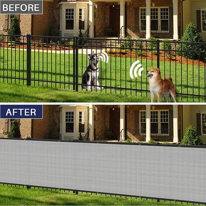 Windscreen4less Privacy Fence Screen Heavy Duty Windscreen Fencing Mesh Fabric Shade Net Cover with Brass Grommtes for Outdoor Wall Garden Yard Pool Deck, 6'x41' Light Gray