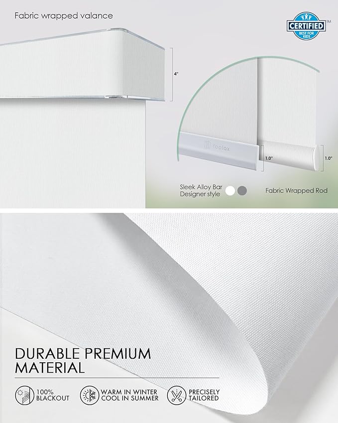 Yoolax Custom XL Smart Vertical Blinds, Motorized Sliding Door Blinds Compatible with Alexa, Blackout Sliding Panel for Room Divider, Indoor Windows, Patio Doors, Fabric-White