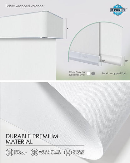 Yoolax Custom XL Smart Vertical Blinds, Motorized Sliding Door Blinds Compatible with Alexa, Blackout Sliding Panel for Room Divider, Indoor Windows, Patio Doors, Fabric-White