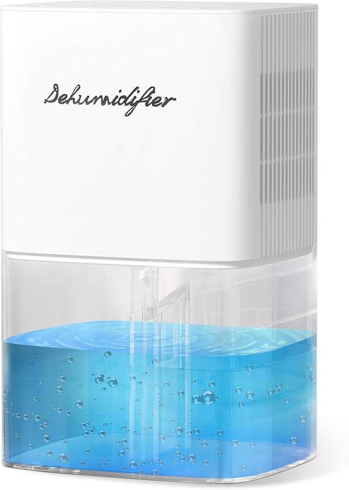 Dehumidifier 1657ML 58OZ Small Dehumidifier for Home 230 Ft² Safety Dehumidifiers Adjustable 10 Color Lights 5 Timers 3 Setting Modes Auto Shut Off Protection Low Noise For Bedroom Bathroom