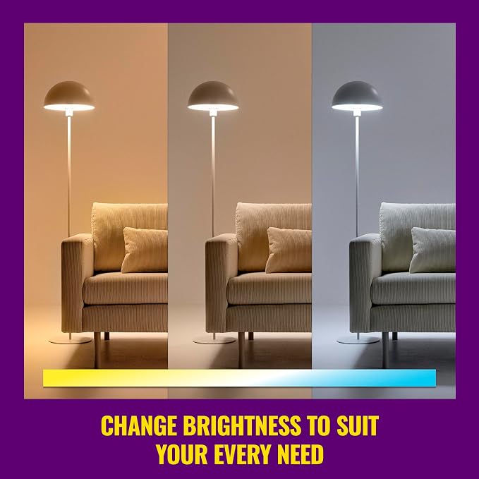 WiZ Connected LED Smart Light Bulbs, Sunset to Sunrise Automation + Motion Detection + Control with Voice or App, Full Color A19 60W 800LM E26 Indoor, Matter Compatible - 6 Pack