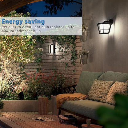 Gonhom 8 Pack Dusk to Dawn Light Bulbs Outdoor, 5000K-Daylight, 720LM, 9W(60W Equivalent) A19 E26 Automatic On/Off LED Light Bulbs, Dusk to Dawn LED Outdoor Lighting for Porch Garage Patio