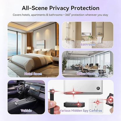 Mysea Hidden Camera Detector with Screen - Portable AI Anti Spy Camera Detector, 2.4G/5G Dual-Band WiFi Detection, Rechargeable Long Battery Life for Hotel, Office, Travel, Home (Glacier Blue)