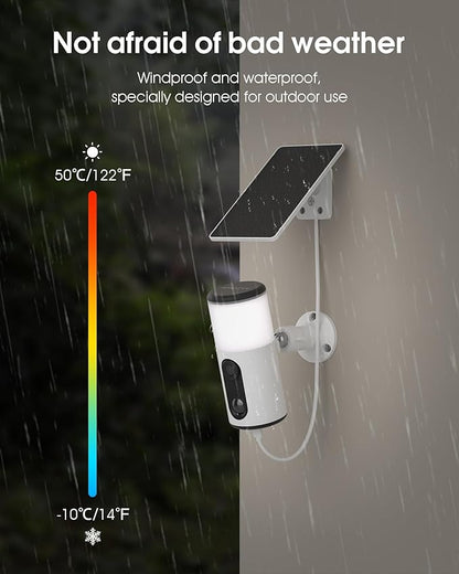 ARCCTV Floodlight Camera with Solar Panel, 4MP Battery Powered Security Cameras for Home Security, 2 Way Audio, PIR Motion Sensor, 2.4G/5G Dual Band WiFi, SD/Cloud Storage
