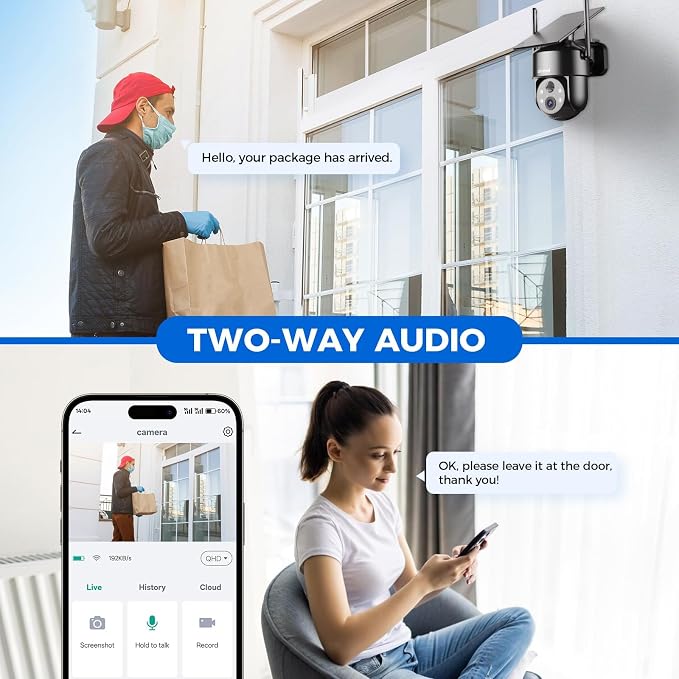 LITYMOL 4G LTE Cellular Security Camera, 2K Outdoor Camera Wireless with 360° View, Color Night Vision, AI Detection, 2-Way Audio, Spotlight Siren Alarm, SD/Cloud Storage