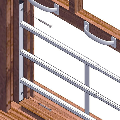 Prime-Line S 4766 Carbon Steel Fixed 4-Bar Window Grill for Home Security and Child Safety, 23-1/2 In. to 38 In., Bronze (1 Set)