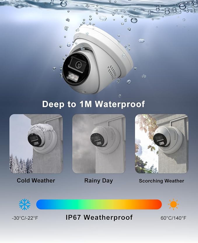 Anpviz 8MP 4K Turret Wired PoE IP Security Camera Metal Outdoor