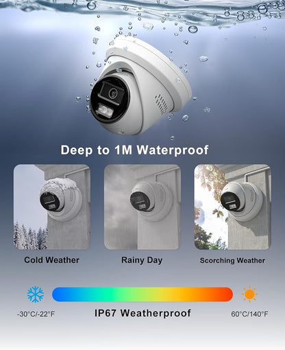 Anpviz 8MP 4K Turret Wired PoE IP Security Camera Metal Outdoor