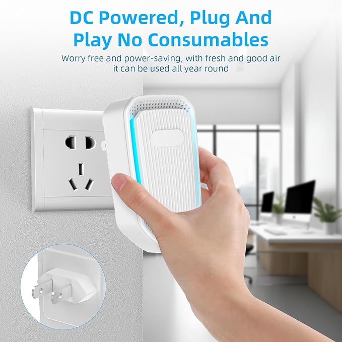 2026 Upgraded Air Ionizer Purifier for Home, Plug-in Negative Ion Generator Air Freshener for Bedroom Bathroom Kitchen Pet Room, Quiet Filterless Ionic Air Cleaner for Smoke Dust, 8 Pack