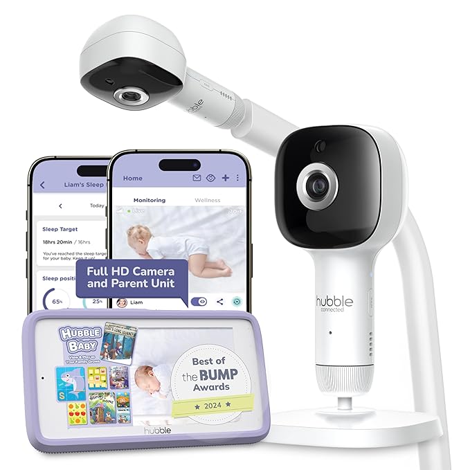 HUBBLE CONNECTED SkyVision AI Pro Baby Monitor Camera, HD 5" Home Display