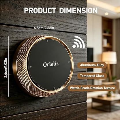 Zigbee Switch, Zigbee Button, Wireless Smart Button, Supports to Create Smart Scenes, Trigger Connected Devices on APP with Three Control Options, Tuya ZigBee Gateway Required (V2 or Higher), Gold