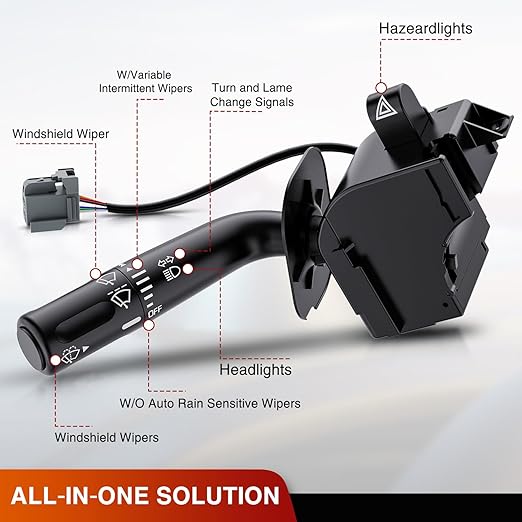 Nilight Turn Signal Switch Compatible with 2005 2006 2007 2008 Ford F150 2006 2007 2008 Lincoln Mark LT Windshield Wiper Dimmer Turn Signal Lever Combination