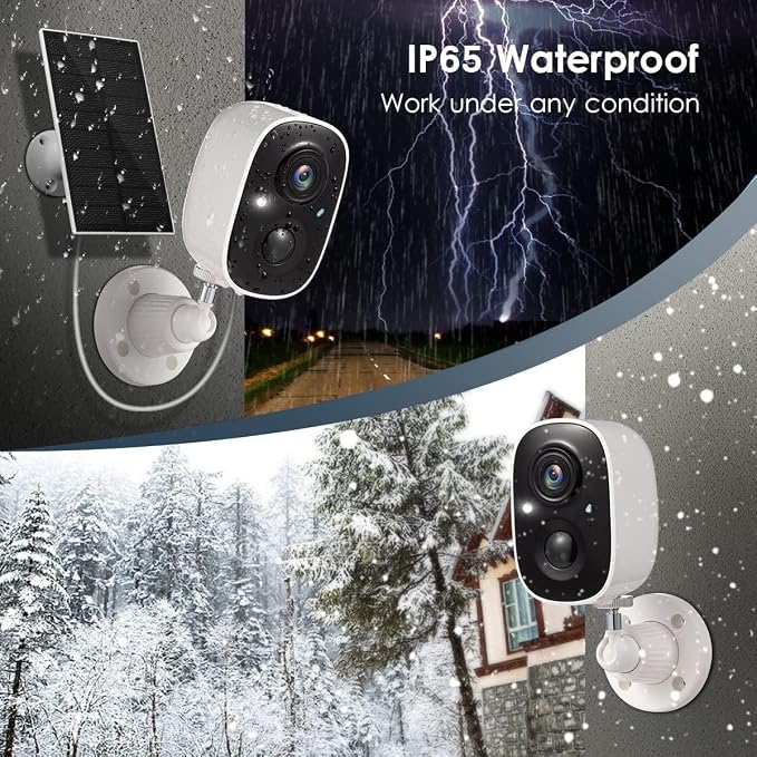GMK 2 Pack Solar Camera System, Security Cameras Wireless Outdoor, 2K Video