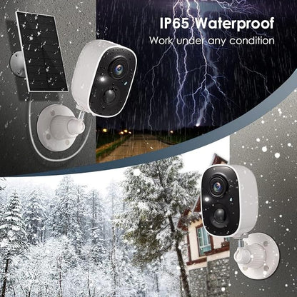 GMK 2 Pack Solar Camera System, Security Cameras Wireless Outdoor, 2K Video
