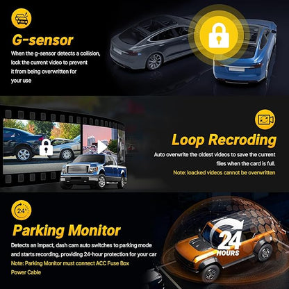 Front 4K + Rear 1080P Dash Cam for Toyota Corolla Gen12 E210 2023 2024 2025 2026 Sedan Hybrid Hatchback, OEM Look, WiFi & APP, Loop Recording, G-Sensor, Parking Monitor, Easy to Set, 128GB Card